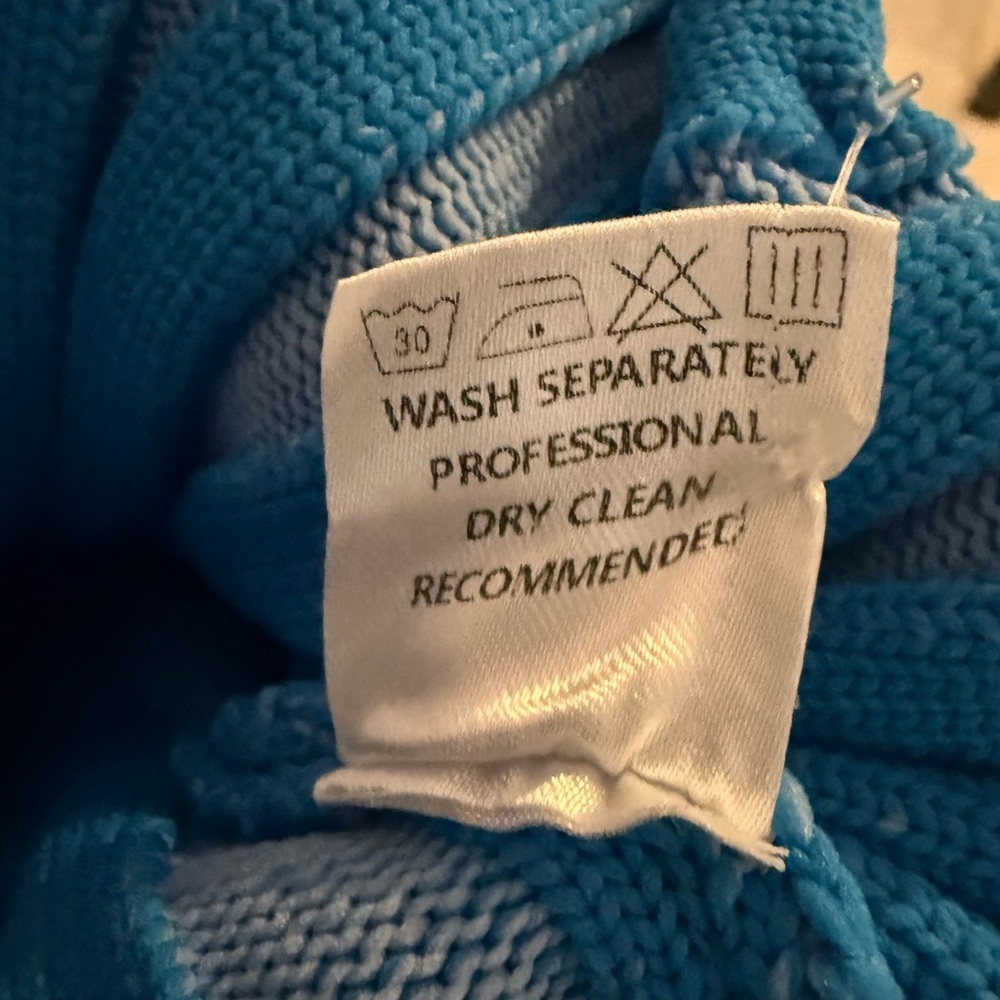 FUMI Iris Mini Dress Blue Ribbed Knit Exaggerated Sleeve NWT 2XL - Picture 8 of 10